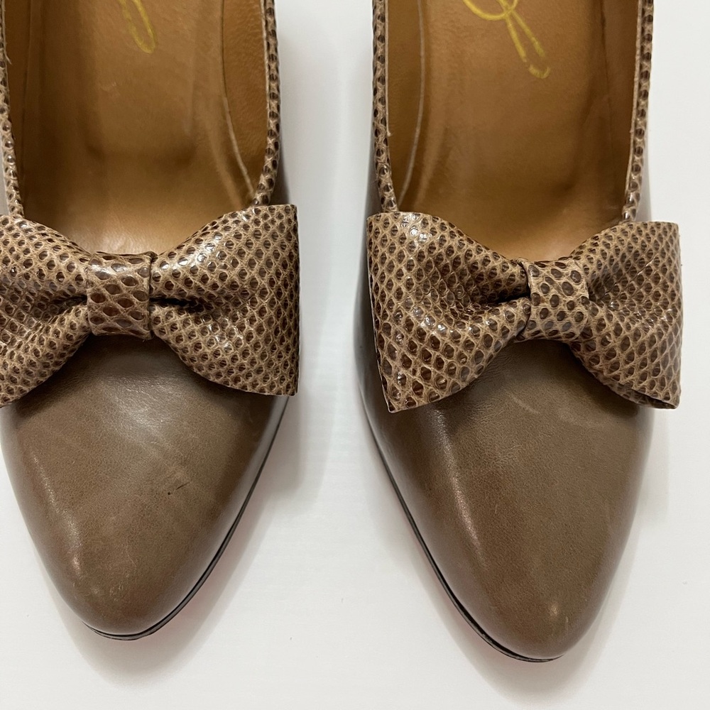 Julianelli Brown Leather Heels Womens Size 7  Vintage 50’s 60’s Made In Italy - Picture 2 of 10